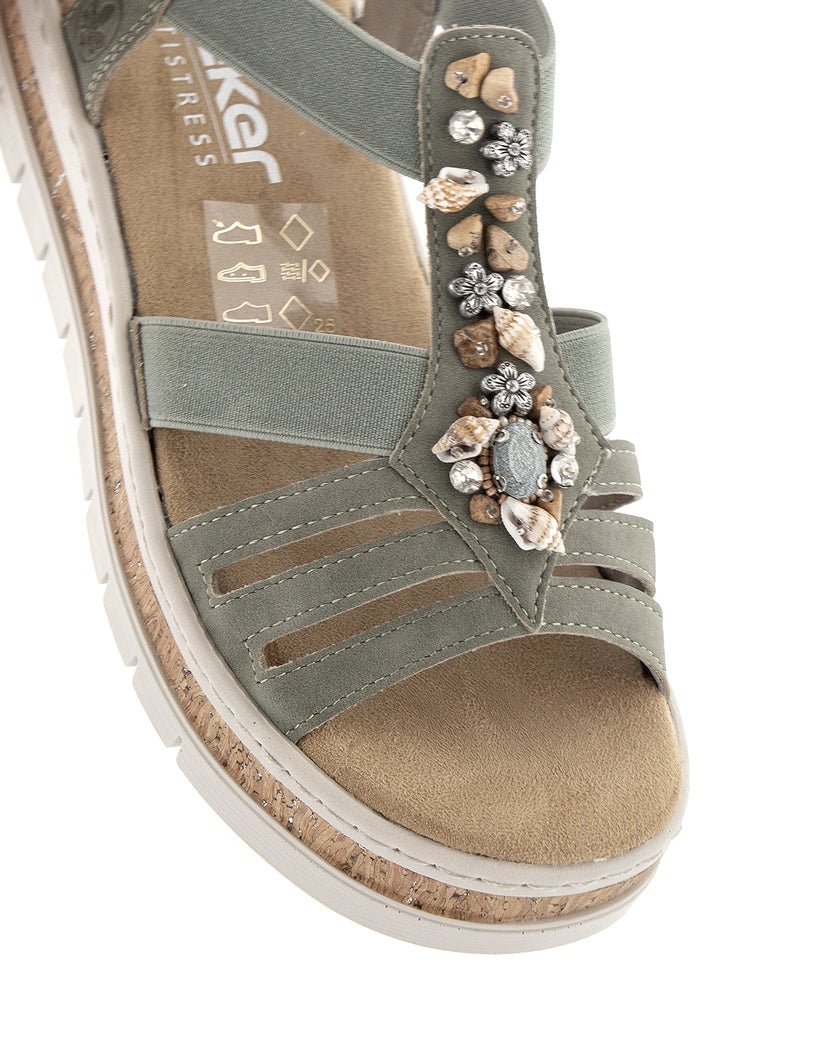 Rieker Grön Sandalett