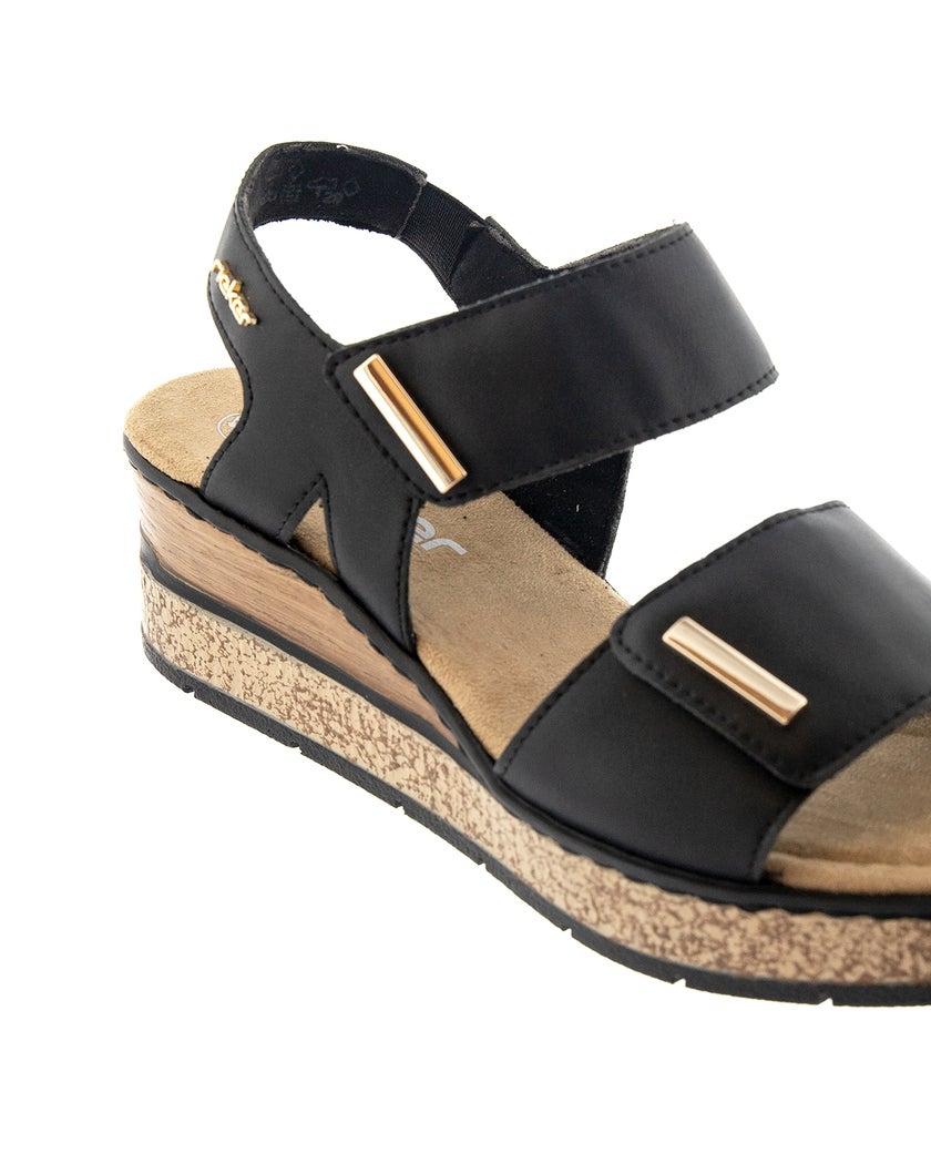 Rieker Svart Sandalett